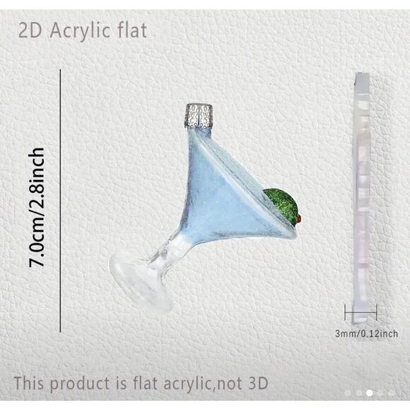 Old World Christmas Style Flat Martini Christmas Ornament - Picture 2 of 3